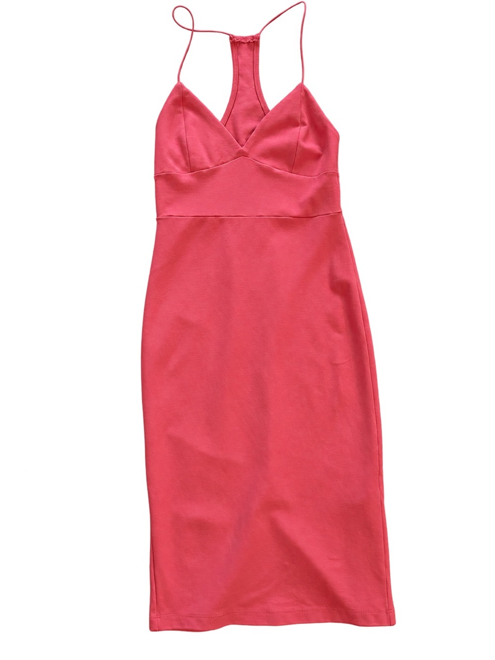 Forever 21 Coral Pink Racerback Bodycon Midi Dress Size Small